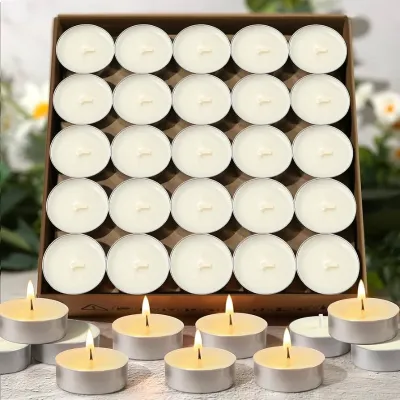 Tea Light Smokeless White Candles (3 pcs)